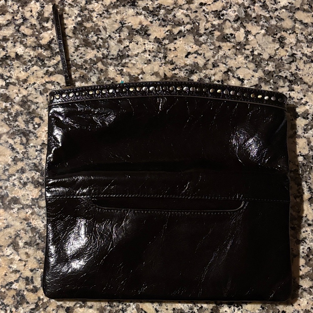 NWT HOBO Zeal Clutch Black Leather with Studded Detail - Picture 10 of 17